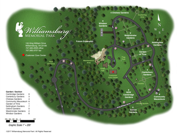 Williamsburg Memorial Park Cemetery Map